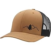 LINDO Trucker Hat [ Great Outdoors Design ] for Men and Women: Mid Profile Cap with Breathable Mesh Back and Adjustable Snap