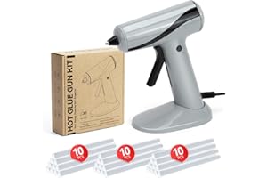 SHJADE Hot Glue Gun, Fast Preheating Hot Melt Glue Gun, Stand-Up Magnetic Mini Glue Gun Kit with 30 Glue Sticks for Kids DIY School Craft Projects and Quick Home Repairs