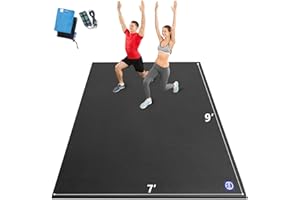 MRO Extra Large Exercise Mat 12'x7'/9'x7'/7'x7'/7'x5'(7mm), High-Density Workout Mats for Home Gym Flooring, Non-Slip, Extra Thick Durable Cardio Mat, Ideal for Plyo, MMA, Jump Rope - Shoe Friendly