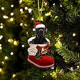 Personalized Cane Corso Ornaments, Cane Corso Christmas Ornaments, in Santa Boot Christmas Cane Corso Ornaments for Christmas Tree, Cane Corso Dog Ornaments Christmas Style 1