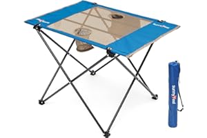 SUNNYFEEL Outdoor Folding Table | Lightweight Mesh Compact Camping Table, Roll Up Top 2 People Portable Camp Tables with Carry Bag for Picnic/Cooking/Beach/Travel/BBQ