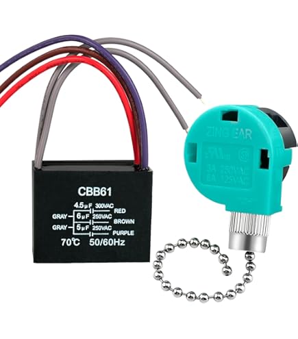 F♡ Ceiling Fan Capacitor CBB61 4.5uf + 6uf + 5uf 5 Wire 250V