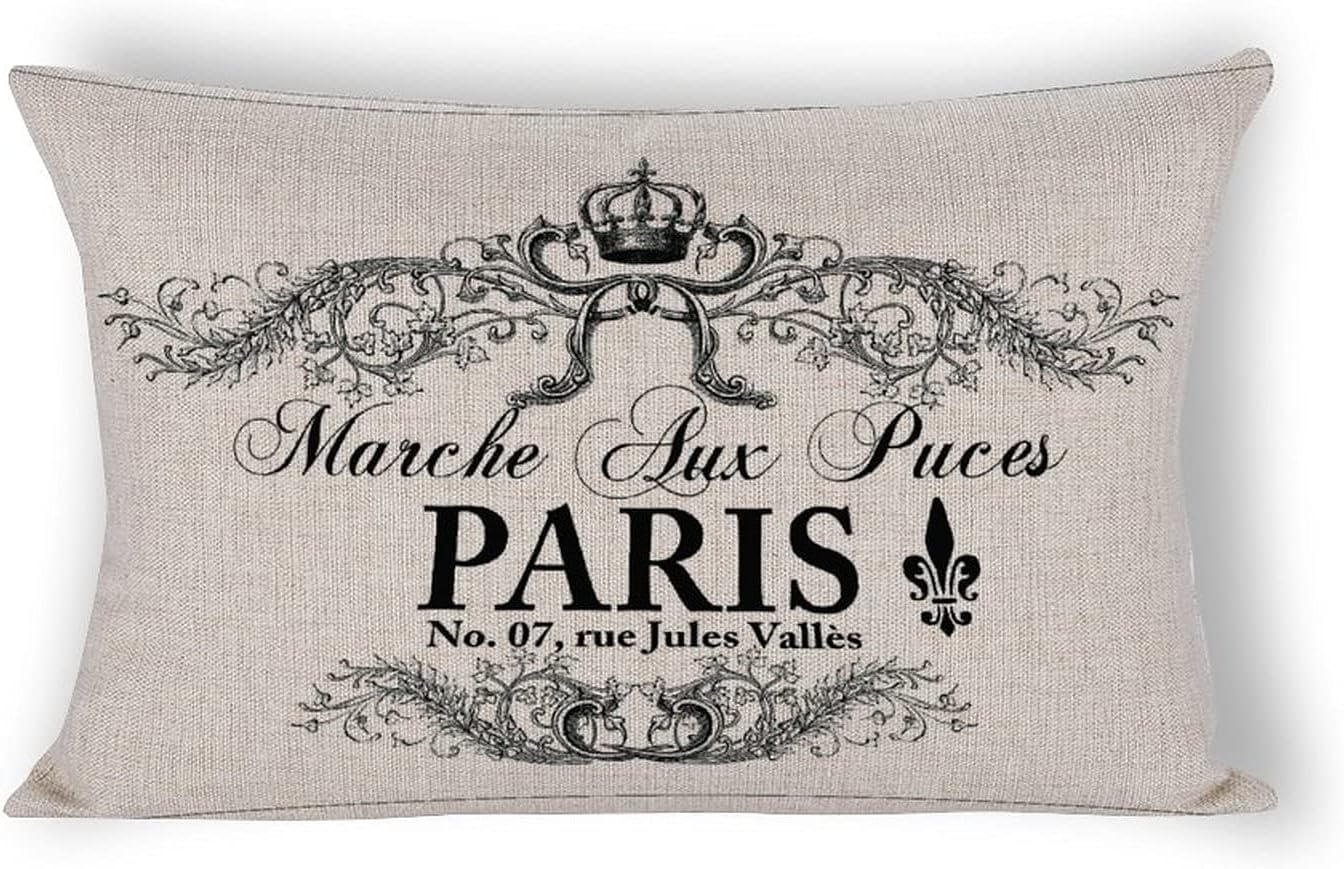 French Bunny Kaninchen Cushion Covers,Home Decor for Sofa Couch Lumbar Pillowcase 12×20 inch