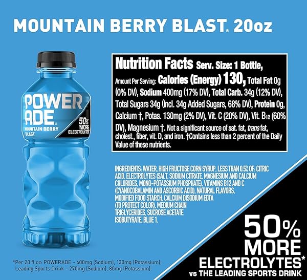 POWERADE MOUNTAIN BERRY BLAST, 20 FL OZ, 8 PACK