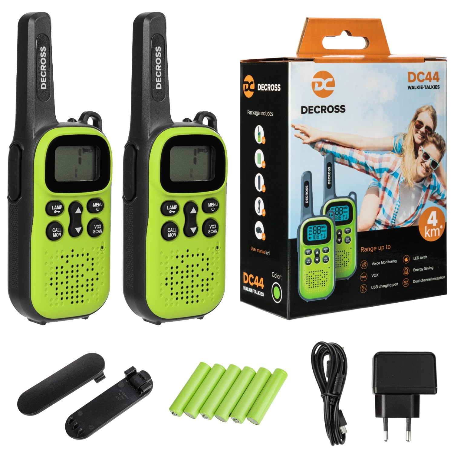 Portable radio station PMR PNI Decross DC44, 446MHz, 0.5W, 16CH, 800mAh NiMH, set of 2 pieces
