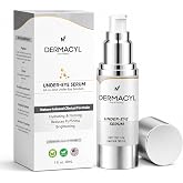 Dermacyl Serum for Under Eye Bags, Dark Circles &amp; Puffiness, Peptide Serum for Fine Lines, Wrinkles, Firming &amp; Hydration, Eye Bags Treatment for Women with Chrysin &amp; Aloe Vera