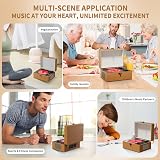 Yintiny Brown Leather CD Player With Speakers Home Decor Portable view 5