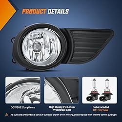 Nilight Fog Lights Assembly Compatible with 2011