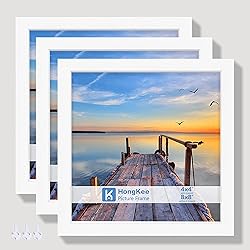 Hongkee 8x8 Picture Frames with Real Glass, White