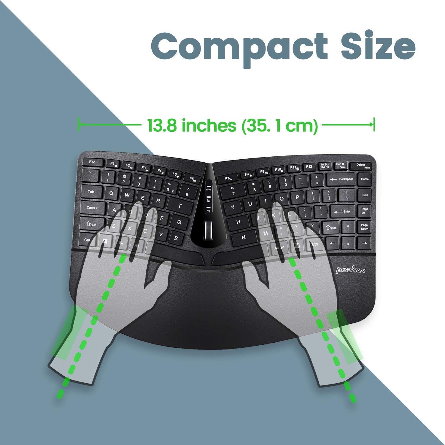 Perixx Periduo 606 Wireless Mini Ergonomic Keyboard With Vertical Mouse Adjustable Palm Rest Stand And Membrane