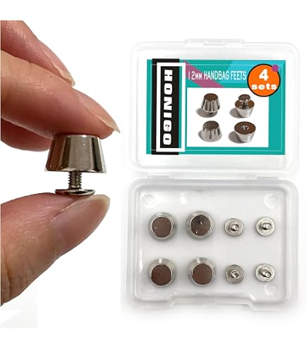 Uxcell 4 Pcs Metal Ball Stud Rivets – 360° Rotatable D-Ring With Screws For Leather Crafts & Bags