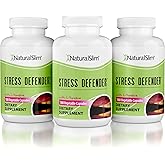 NaturalSlim Stress Relief Supplement - Stress Defender, High Cortisol Reducer, Control Cravings, Sleep & Metabolism Support with Vitamin B5 Pantothenic Acid & L Tyrosine 180 Vegetable Capsules 3 Pack