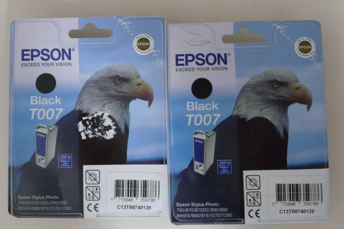 Epson T007 - Print cartridge - 1 x black - 540 pages - blister with RF alarm