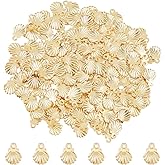 DICOSMETIC 200Pcs Real 18K Gold Plated Seashell Charms, 304 Stainless Steel, DIY Jewelry Making, Hole: 0.8mm