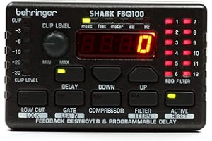Behringer FBQ100 Automatic Feedback Destroyer, Integrated Microphone Preamp, Delay Line, Noise Gate and Compressor