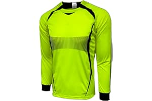 Just 4 Kicks Boy's Goalkeeper Soccer Jersey, France Padded Goalie Shirt with Sponge Protector