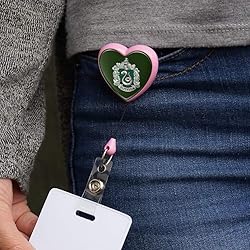 Harry Potter Slytherin Painted Crest Heart Lanyard