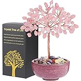 Handcrafted Rose Quartz Abundance Tree with Ceramic Base,5 Inch Natural Crystal Feng Shui Bonsai for Prosperity,Harmony & Energy Flow,Premium Healing Stone Decor for Home & Sacred Spaces
