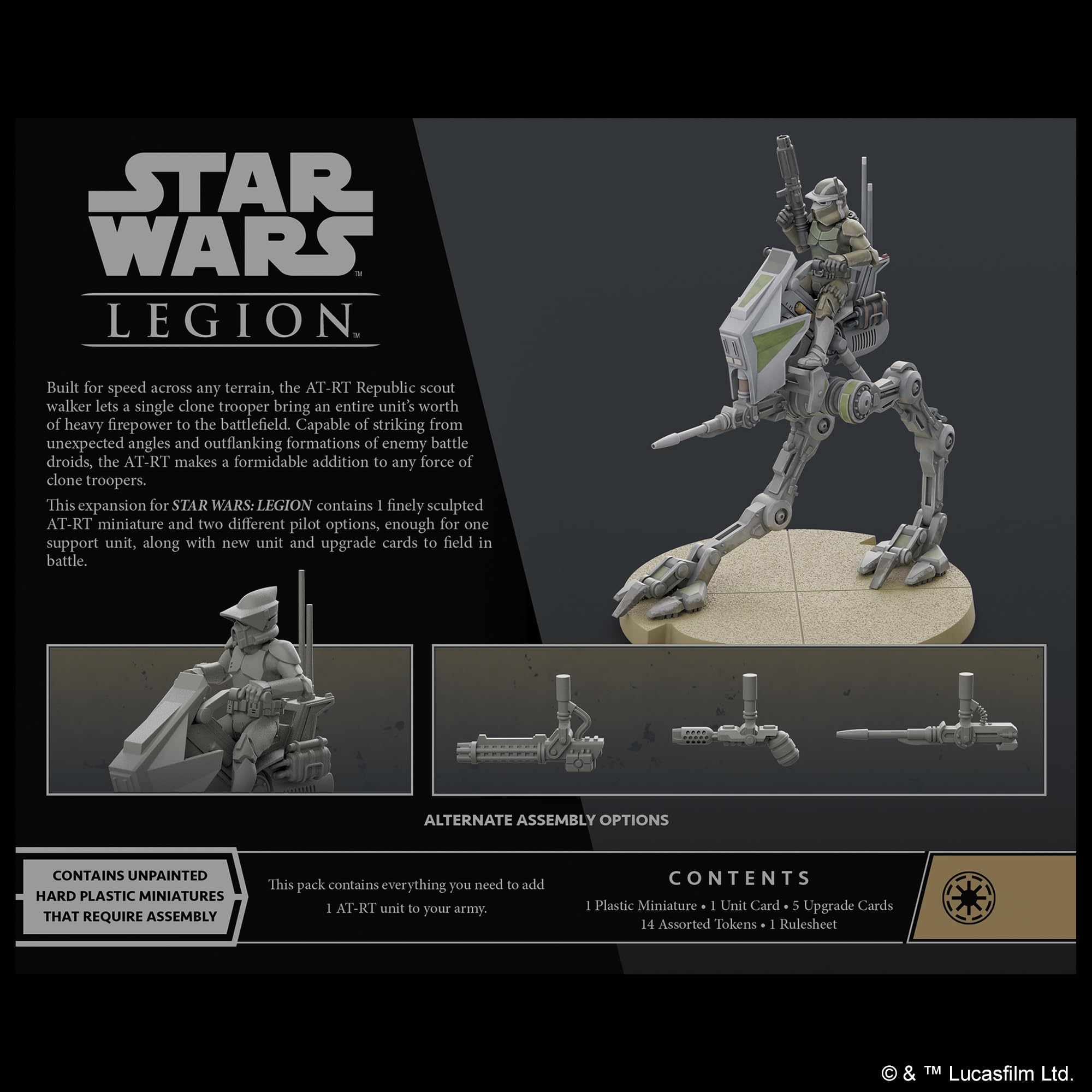 Star Wars: Legion Republic AT-RT UNIT EXPANSION - Republic Scout Walker, Tabletop Miniatures Game, Strategy Game for Kids and Adults, Ages 14+, 2 Players, 3 Hour Playtime, Made by Atomic Mass Games