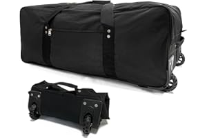 TELOSPORTS 36 inch Large Foldable Duffle Bag with Wheels 600D Oxford Collapsible Large Heavy Duty Cargo Duffel storage Duffel