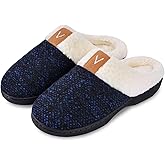 Parlovable Women's Slippers with Memory Foam, Wool-like Indoor Outdoor House Shoes with Anti-Skid Rubber Sole for Ladies, Gift for Women