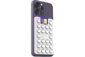 StickyGrippy Suction Phone Card Holder Mount, Phone Wallet, Silicon Adhesive Phone Accessory for iPhone and Android, Hands-Free Mirror Shower Phone Holder, TikTok Videos and Selfies (White)