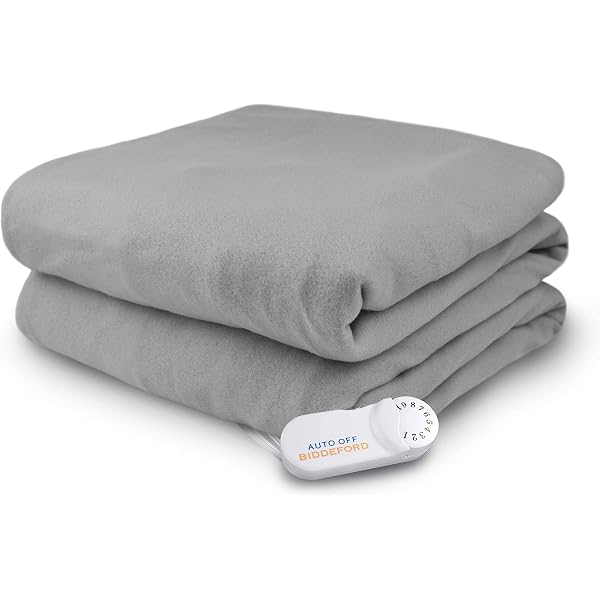 Amazon.com: Biddeford Blankets Comfort Knit Electric Heated Blanket with  Analog Controller, Throw, Grey : Home u0026 Kitchen