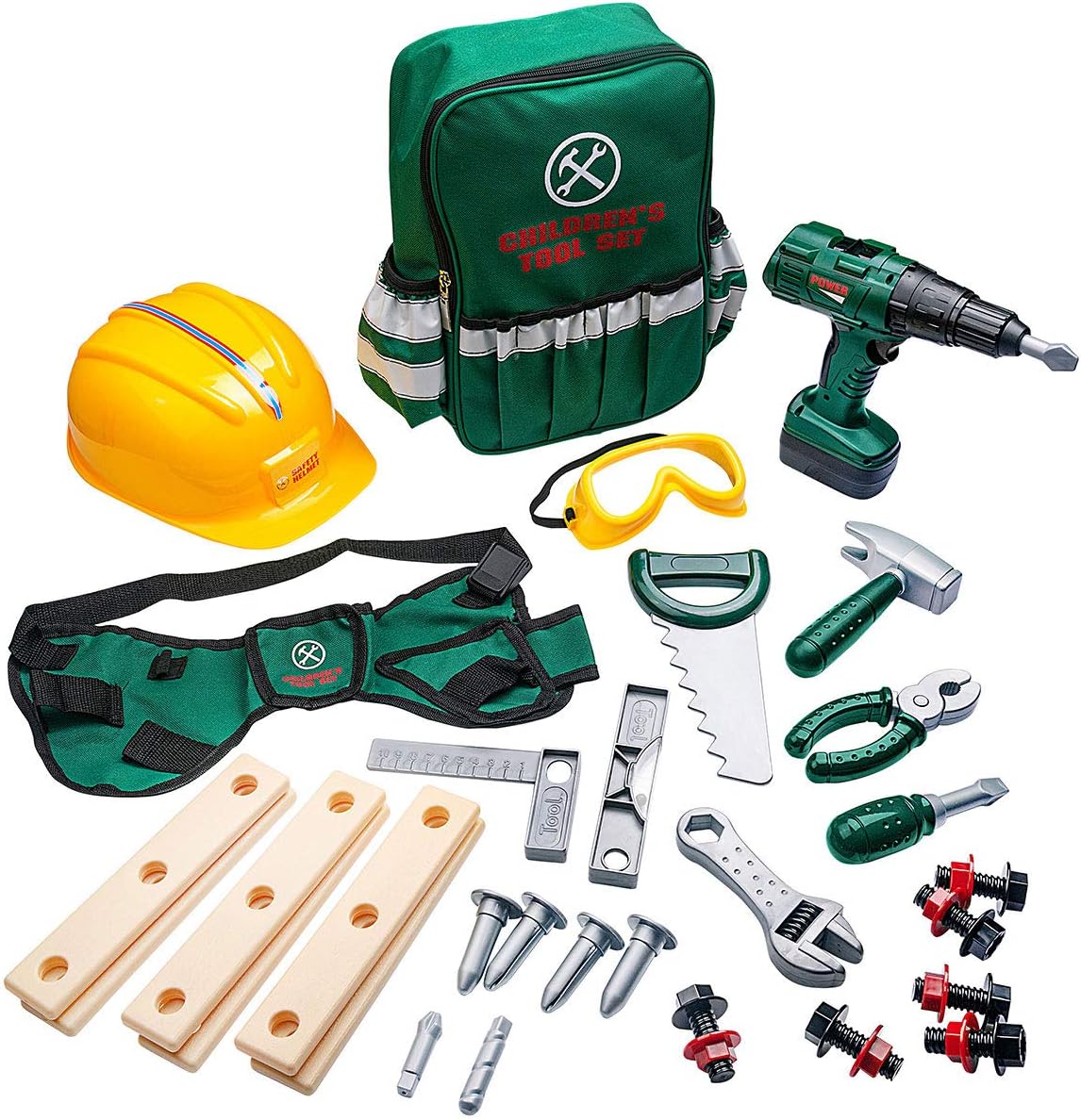 Mcota Kids Tool Set, Construction Children’s Tool Kit with Storage Bag