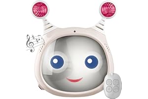 Oly Active Baby Car Mirror – Shatter-Proof Rear Facing Infant Mirror Entertains, Soothes, and Keeps Baby Visible – 10 x 11.7 x 3.1 In. Adjustable Headrest Mirror with Remote Control by Benbat, Beige