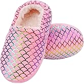 Girls Slippers Mermaid Princess No-Slip Comfy House Slippers Memory Foam House Shoes for Girls Bedroom Indoor Outdoor