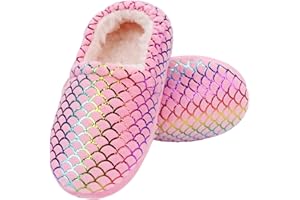 ORTHOSHOES Girls Slippers Mermaid Princess No-Slip Comfy House Slippers Memory Foam House Shoes for Girls Bedroom Indoor Outdoor