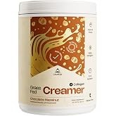 LevelUp Keto Coffee Creamer, MCT + Collagen, Chocolate Hazelnut, 22 oz | MCT oil powder, grass-fed collagen and butter, 0g added sugar, froths into hot or iced coffee, keto and low carb friendly