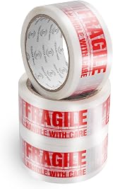 REQUISITE NEEDS Fragile Packing Tape 6 Rolls 48mm x 66m Durable 45µm view 2