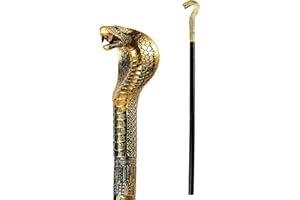 JKHYCF Cobra Staff Cane Gold Snake Serpent Staff Egyptian Pharaoh Cobra Pimp Cane Costume Accessory for Halloween Theme Women Men Cosplay Party