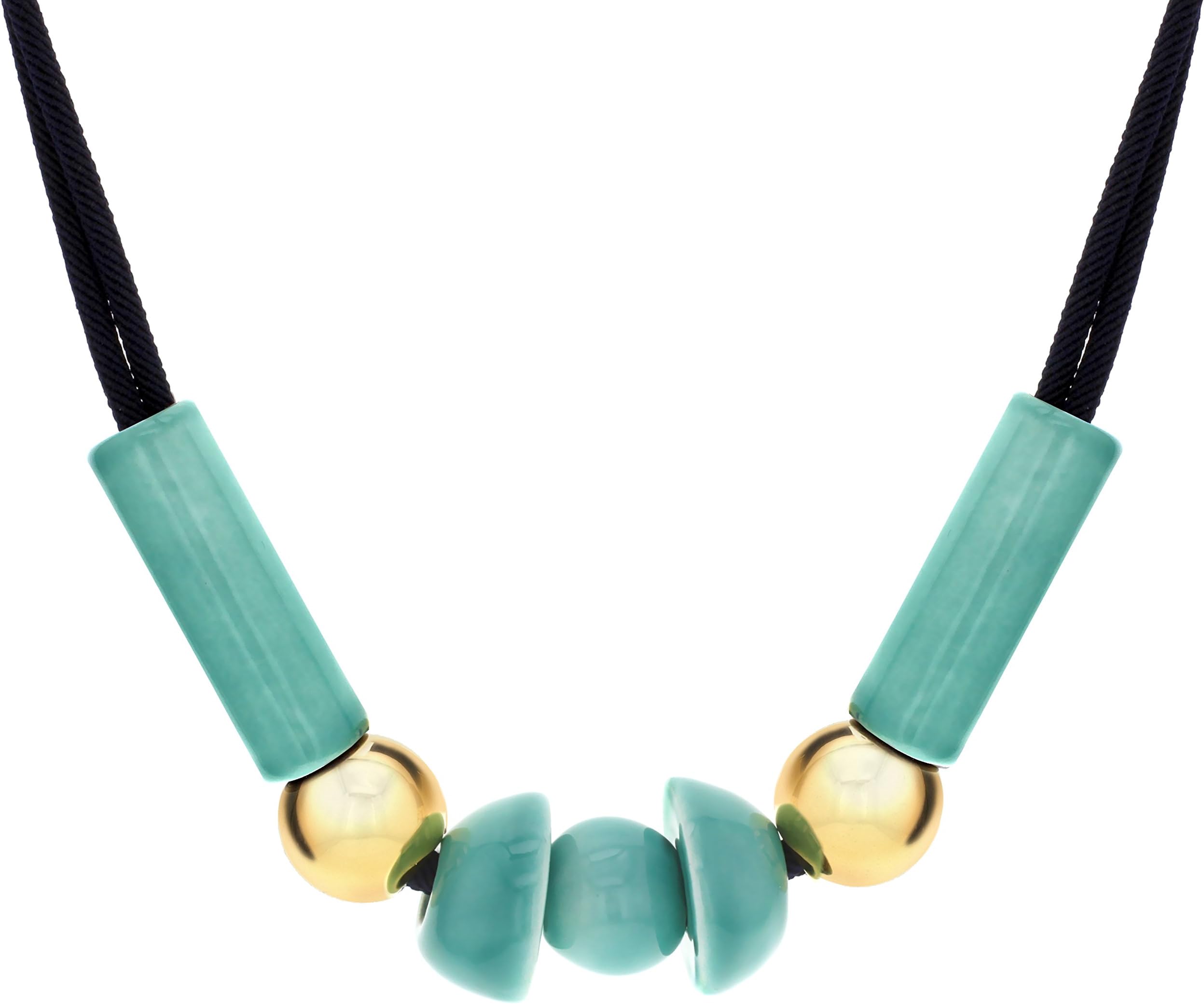 Marion Vidal Constellation Navy Blue Enamelled Ceramic Navy Cord Necklace of 54cm