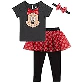 Disney Minnie Mouse T-Shirt Mesh Skirt Leggings Set
