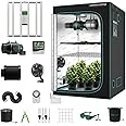 MARS HYDRO 4x4 Smart Grow Tent Kit Complete System,480W FC-E4800 APP WIFI Control Light 2646pcs LED,1680D High Reflective Mylar,with 6inch 32dB,402CFM Adjustable Ventilation Kit,10 Speed Grow Tent Fan