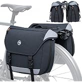 Danuosie Bike Panniers, 25-35L Expandable Bike Saddle Bag for Rear Rack | Waterproof Bike bags, Reflective Large Capacity Bicycle Panniers, Ebike Accessories for Commuter Grocery Shopping Travel