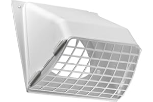 Lambro Industries 1471W Dryer Vent Hood with Removable Screen, 4 In., White - 531032