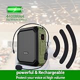 SHIDU Portable Voice Amplifier 18W with Wired Headset Mic IPX5 Bluetooth Speaker view 3