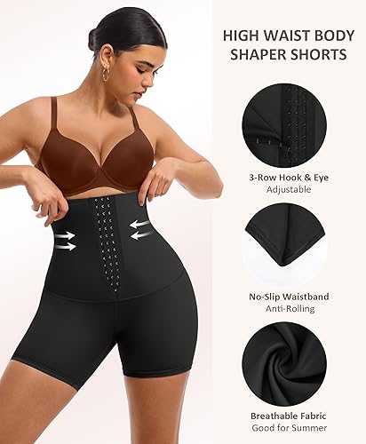 FeelinGirl High Waist Body Shaper Shorts Shapewear for Women Tummy
