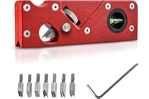 Tshiwort Chamfer Plane for Wood - Modern Style Edge Corner Flattening Tool with Auxiliary Locator, Depth Adjustable, High-Strength Carbon Steel Blades, Portable Hand Planer (Red-a)