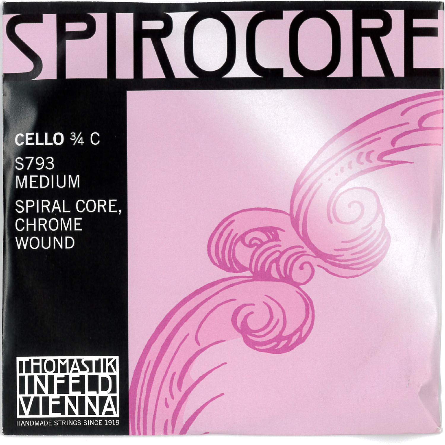 Thomastik single string for cello 3/4 Spirocore - C string spiral rope core, chrome wound, medium