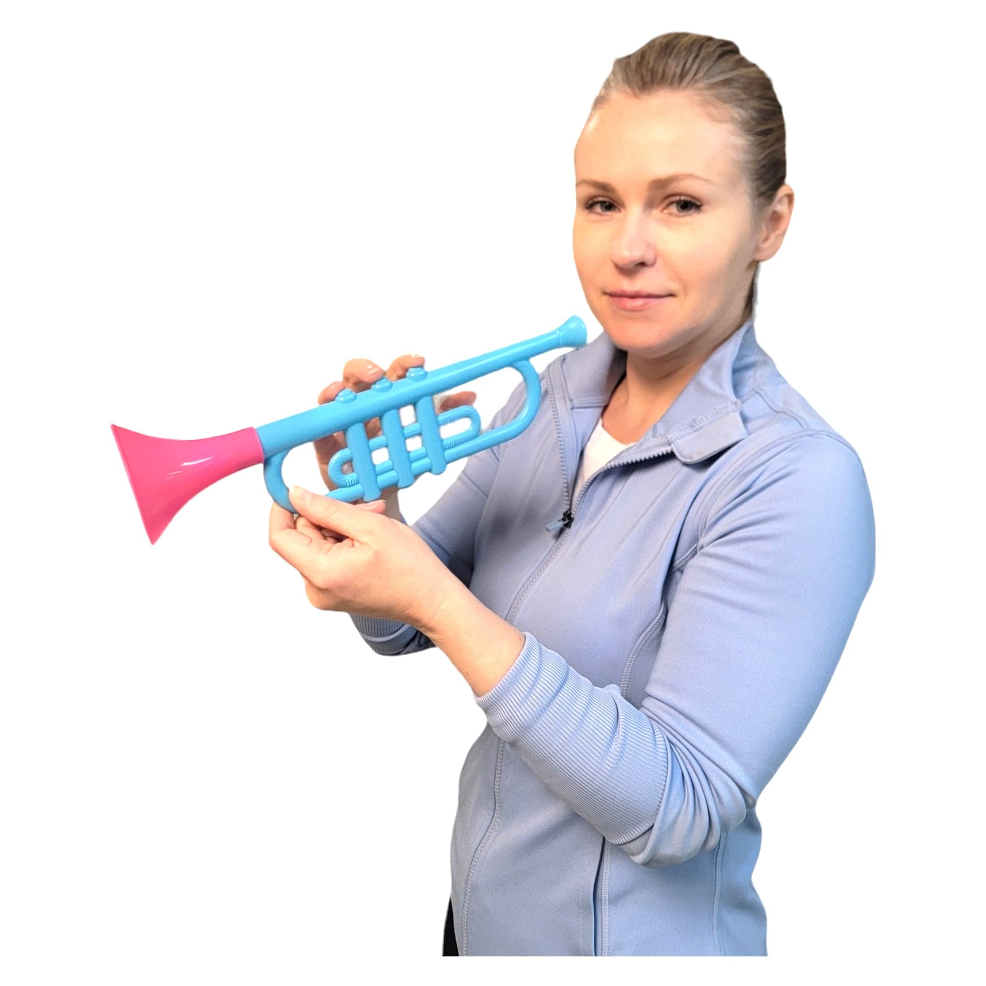 Colorful Plastic Trumpets (13 Inch) Noisemaker Music Toys for Kids Instruments Noise Makers for Parties and Events, Cool Birthday Party Favors, Sports Celebrations   (1 Trumpet (Random Color))