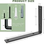 SAYAYO Black Shelf Brackets Heavy Duty 5mm 200x150mm 4 Pack view 5
