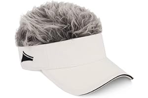 Flair Hair Womens Sun Visor Cap with Fake Hair, Adjustable Baseball Hat