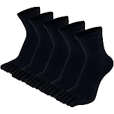 SOJOFEL Toe Socks for Men Women - Five Finger Socks Cotton Crew Breathable for Athletic Running Sports 5 Pairs 9-13