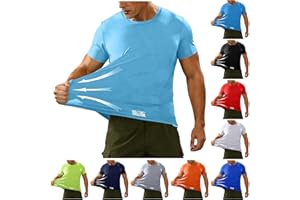 Mens Athletic T-Shirts Short Sleeve Gym Tees Stretch Quick Dry Running Workout Shirt Lightweight Breathable Swim Tops