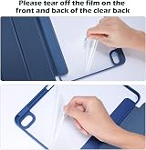 ProCase iPad 11 11-inch 10.9-inch Case 2025 2022 Pencil Holder Clear Back Navy view 7