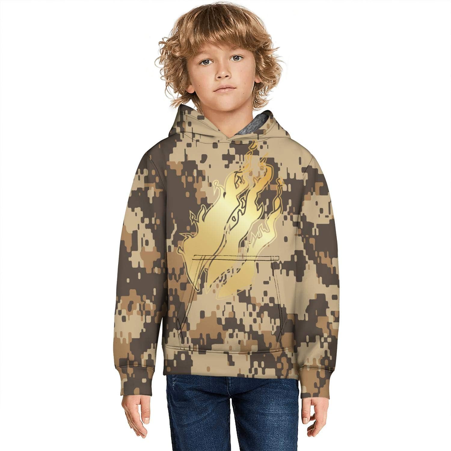 Leonterton Youth Preston Fire Nation Playz Gamer Flame 3D Print Hoodie Sweatshirts for Kids